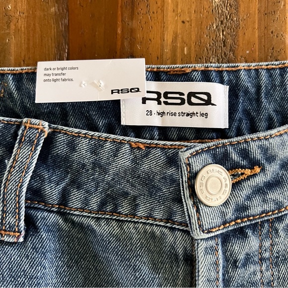 Rsq high rise straight leg distressed in the knee new w/tags size 28 - Picture 3 of 8